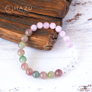 高ランク・春色の自然がつむぐ色彩［ウォーターメロントルマリン／クンツァイト／水晶］