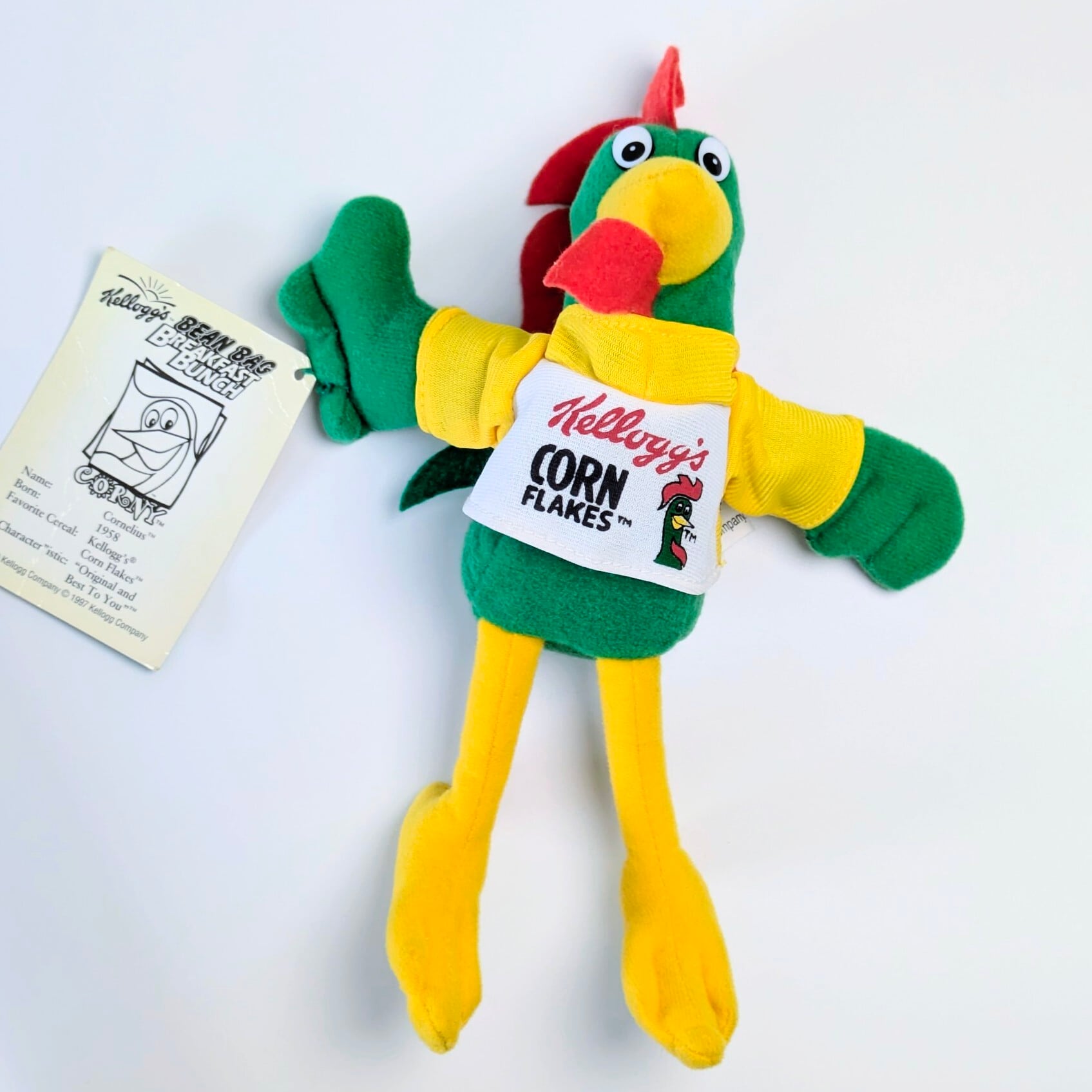 ☆VINTAGE 1997☆【 Kellogg's / ケロッグ 】「Bean Bag Breakfast Bunch」シリーズ『 コーネリアス / コーニー 』ビーンぬいぐるみ / プラッシュ〚アメリカン雑貨 アメトイ〛