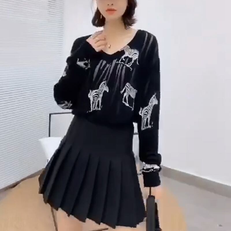 オータムスタイルTシャツ シャツ トップス プリーツスカート 大きめサイズ 秋物 ミックスインファッション63356880535