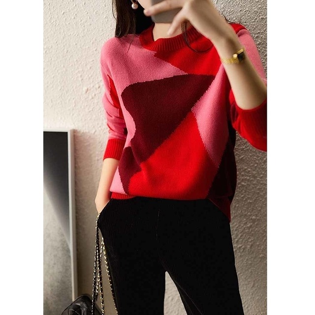 Contrast Color Sweater KRE1969