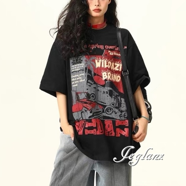 2色 フェード ウオッシュ バック ロゴ  Tシャツ ユニセックス（MC470）β