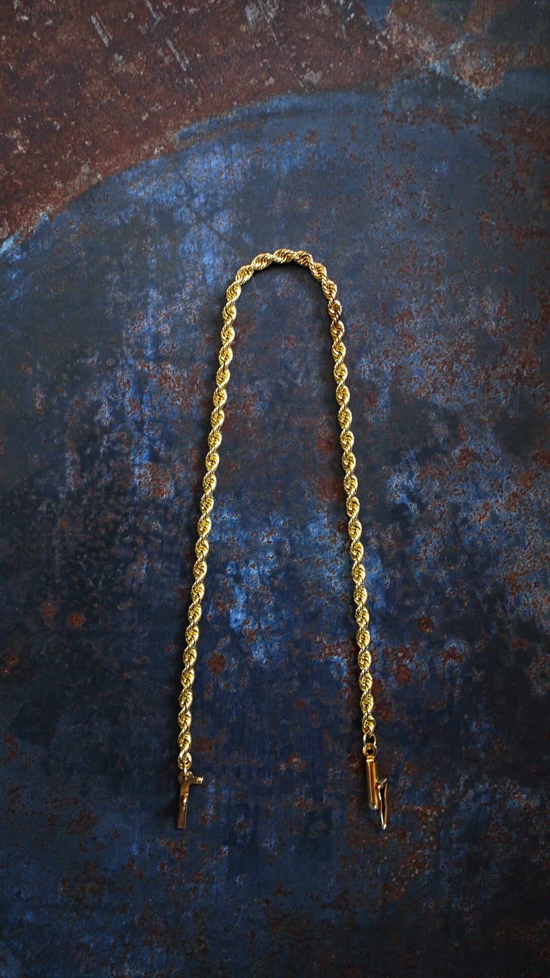 平成レトロ ヴィンテージ 金 GOLD K14刻印 ブレスレット アクセサリー VINTAGE】U.S. VINTAGE K14 イエロー ゴールド ロープ ブレスレット