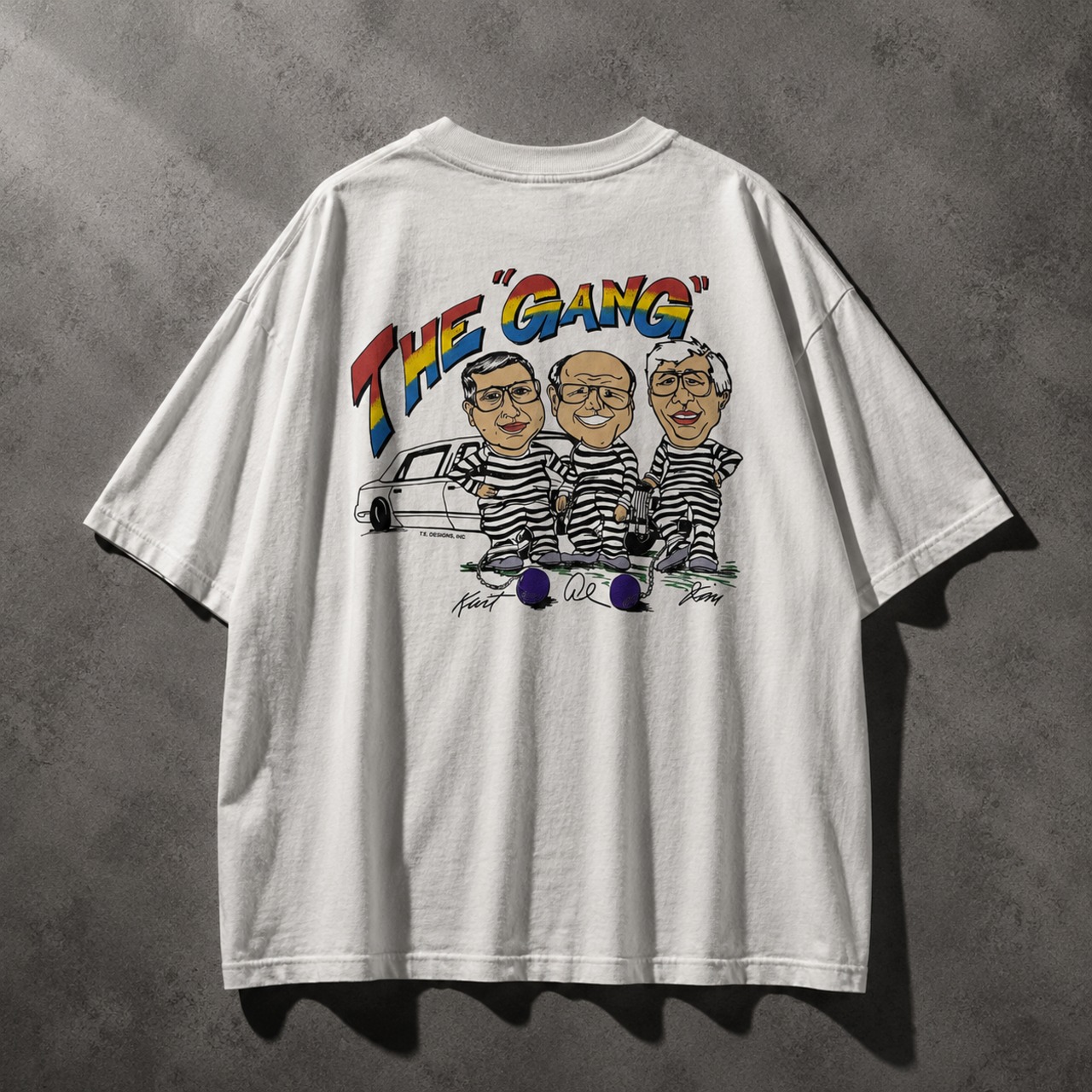 90年代　USA製　Hanes 囚人 プリントtシャツ