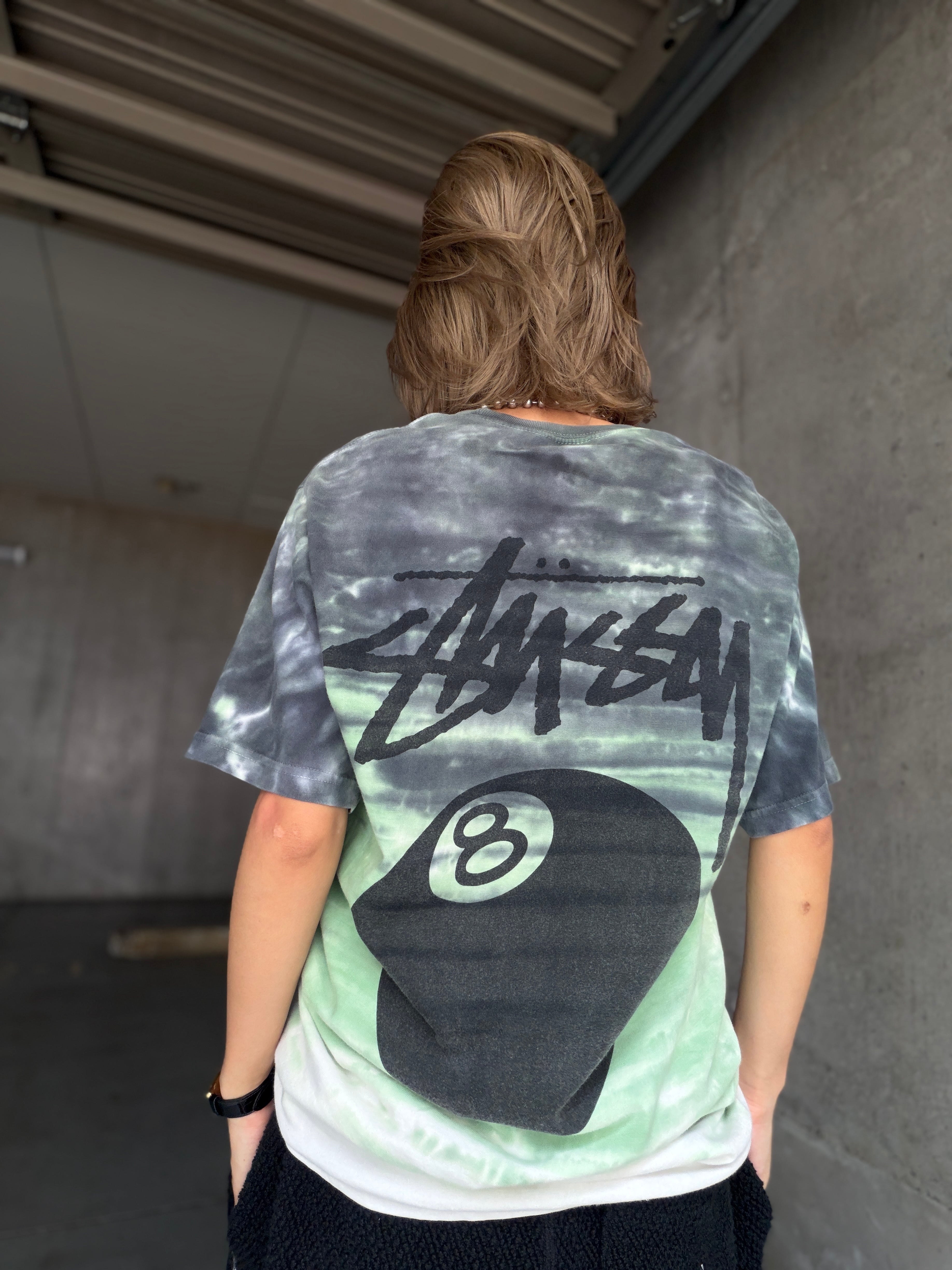 (CS2503)STUSSY 8ball tie dye Tee made in Mexico