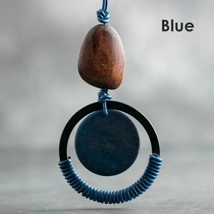 Retro Wood Circle Necklace / レトロ ウッド サークル ネックレス