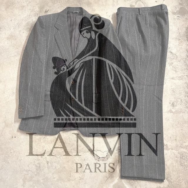 〖LANVIN〗made in Italy tweed wool setup suit /ランバン イタリア製 ツイードウール セットアップ スーツ/lsize/#0216/osaka