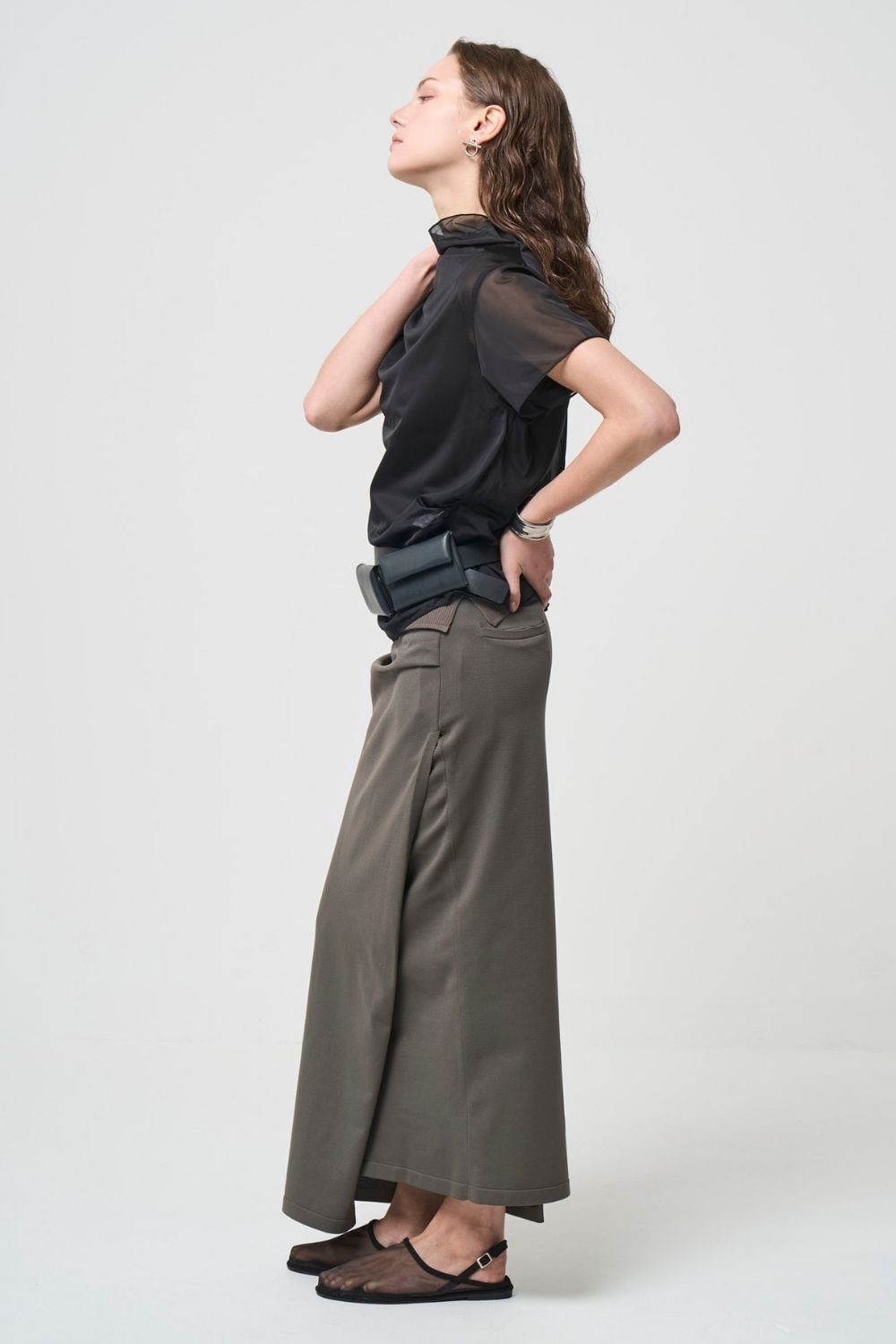 残りわずか Smooth Gather Knit Skirt - TAUPE | seven dot - ライフ