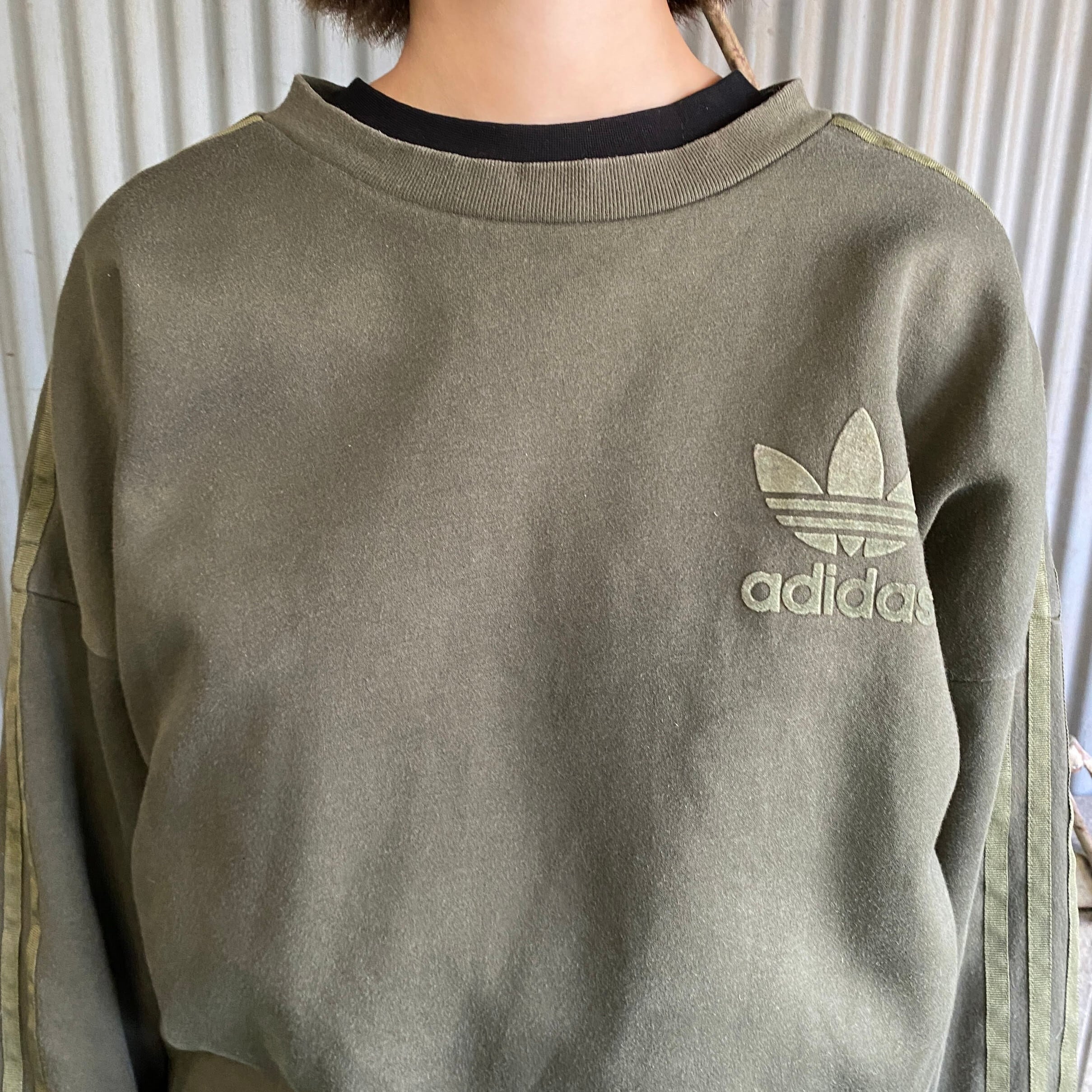 【美品】adidas Originals アディダス 刺繍 スウェット 緑 3L