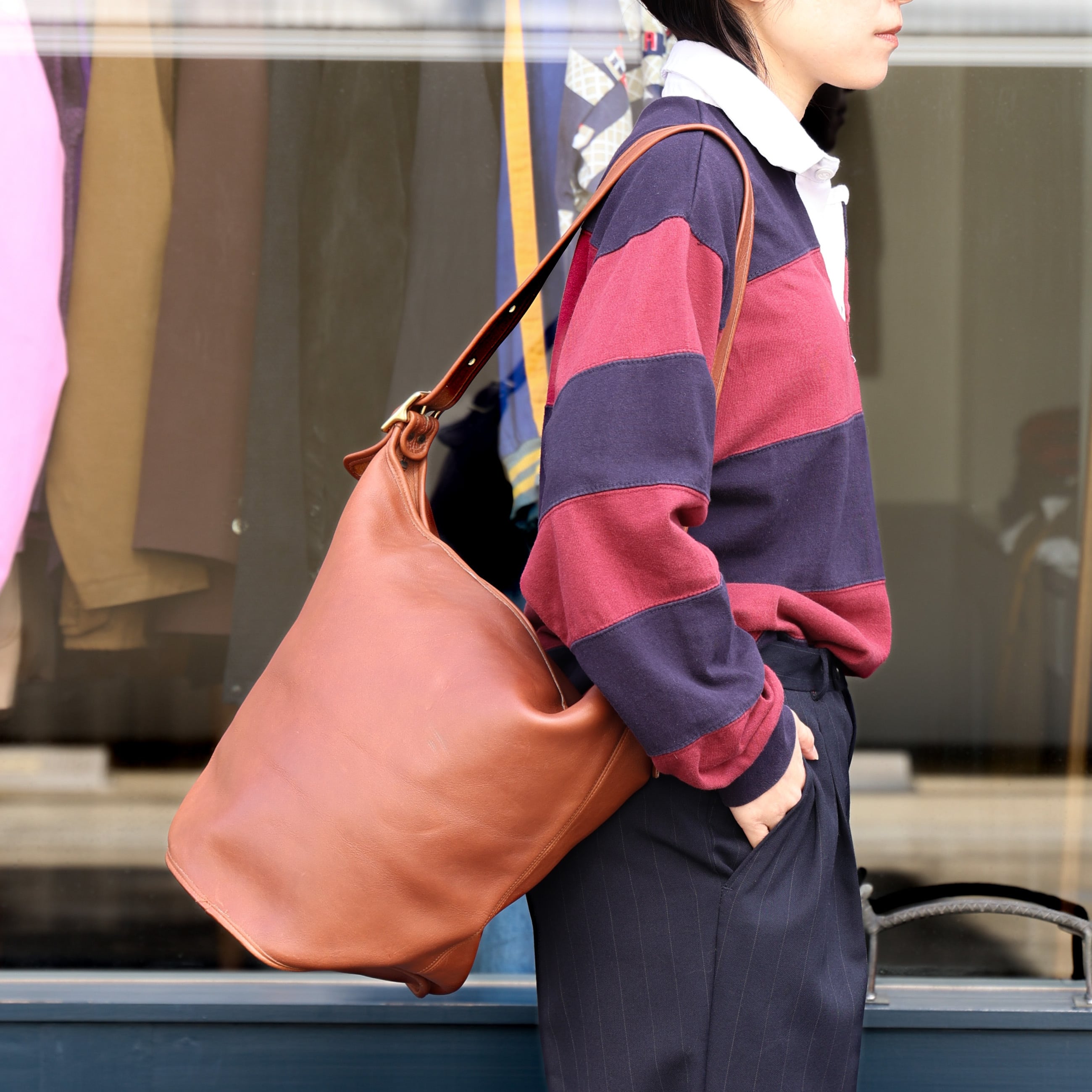 80~90s Coach Leather Bucket Tote