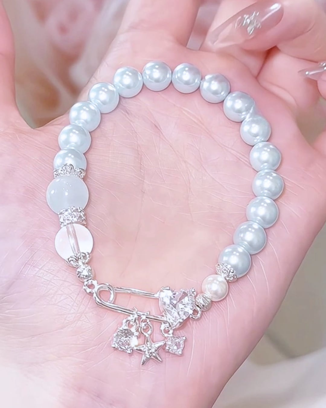 海の星に願いを預けて|アクアマリンと星のブレスレット❤︎B443