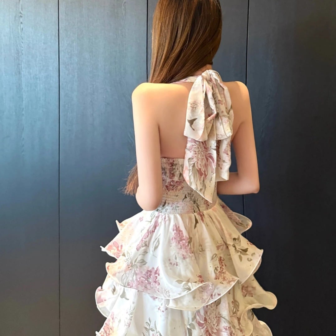 Floral halter neck dress 260612