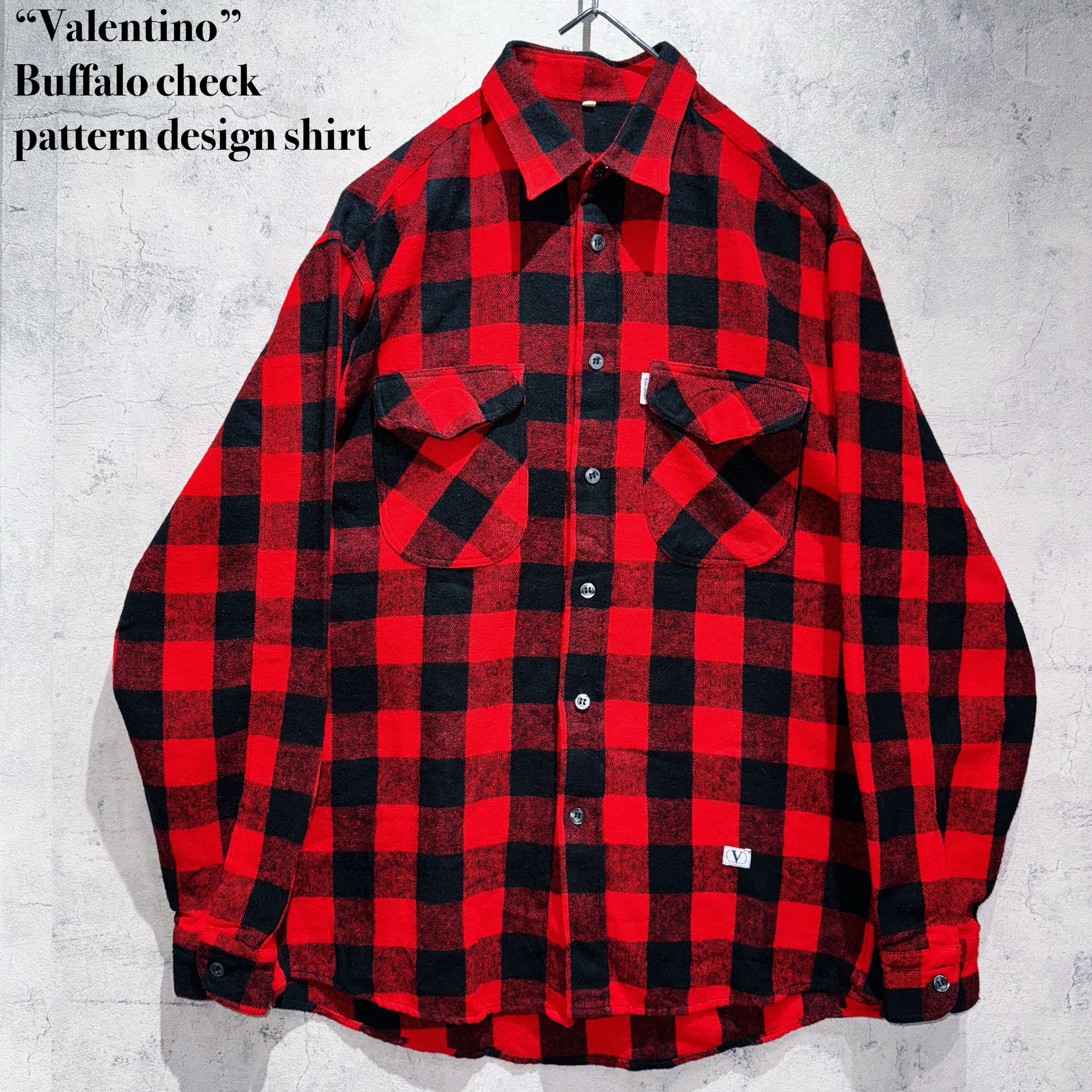 “Valentino”Buffalo check pattern design shirt