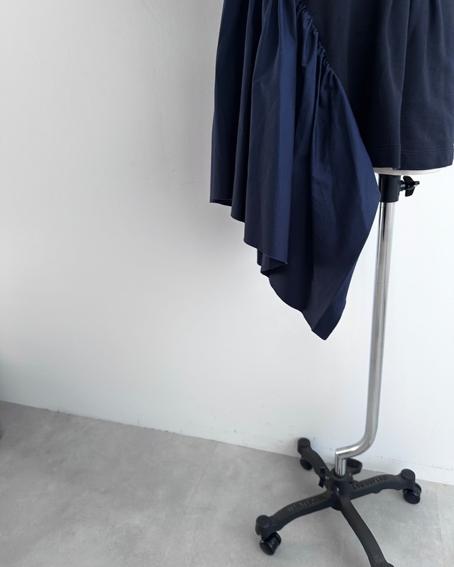 DRIES VAN NOTEN　ASYMMETRIC GATHERED COTTON TOP