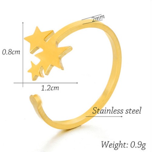 指輪 レディース リング かわいい ステンレスチール 指輪 アレルギー対応 星 スター プレゼント サイズ調整可能