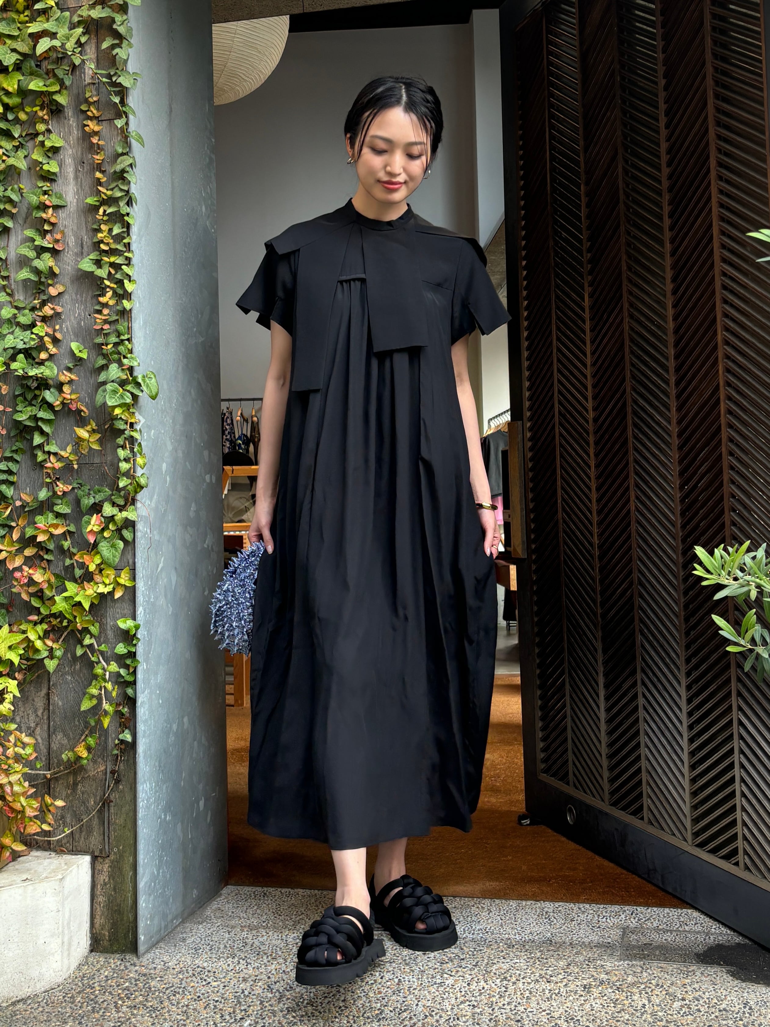 24AW】ENFOLD エンフォルド /A-LINE HIDDEN ARM DRESS | TRENT  