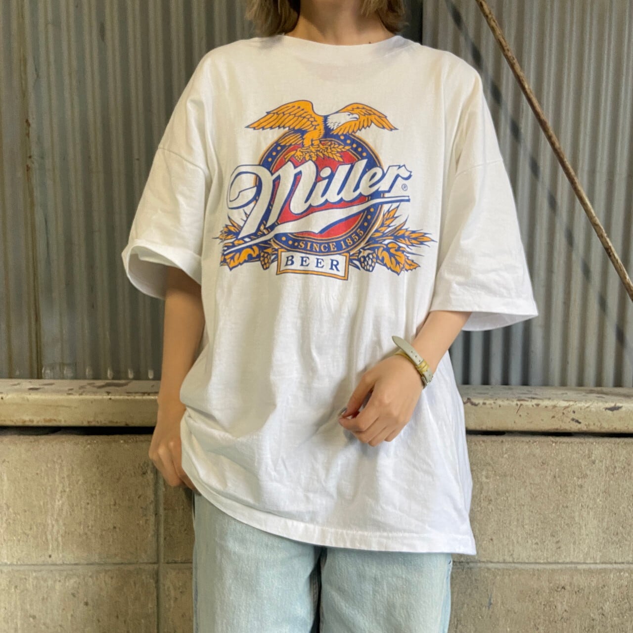 90年代 Miller ミラービール 企業ロゴ Tシャツ メンズXL相当 古着 90s 