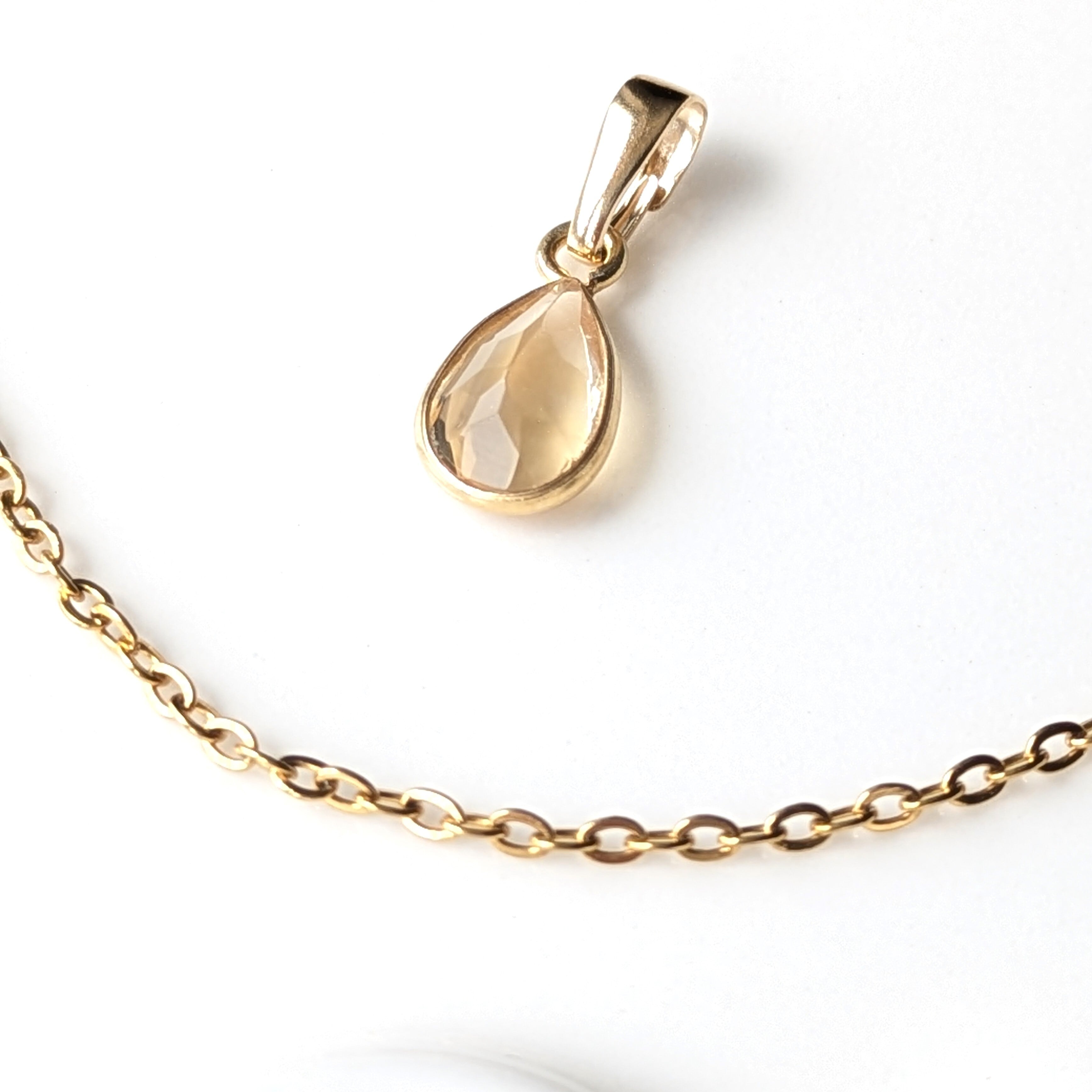 ネックレス/ 宝石質シトリン ペアシェイプファセットカット✶11 ネックレス/ 宝石質シトリン ペアシェイプファセットカット✶11