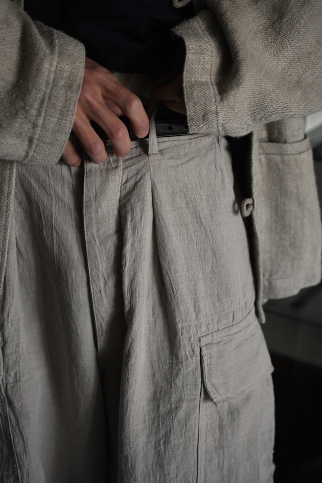 HERILL / Linen Jungle fatigue pants (Natural)