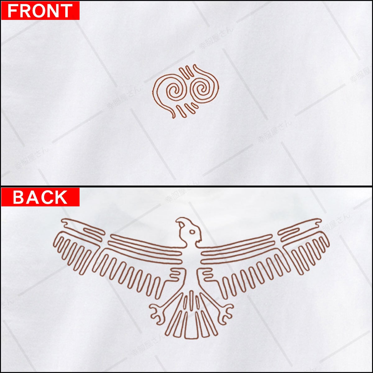 ナスカの地上絵風 コンドル Tシャツ am43