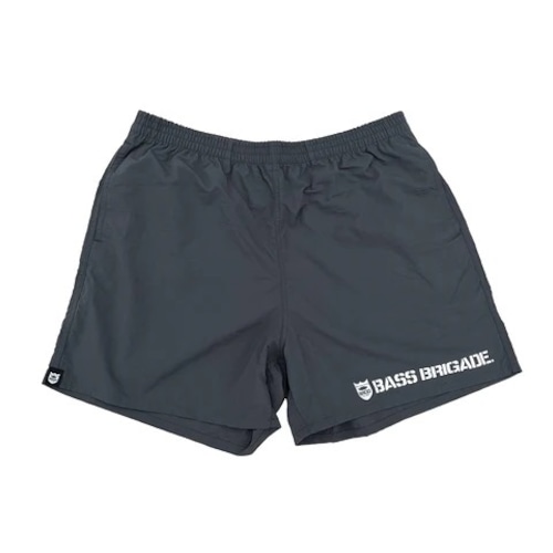 SHIELD & WORD MARK NYLON SHORTS - GREY