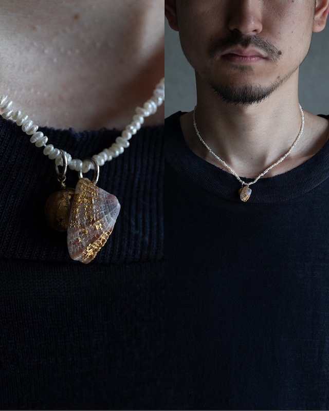 ORNAMENT & CRIME “Dream face Shell -pearl- earth chocker”