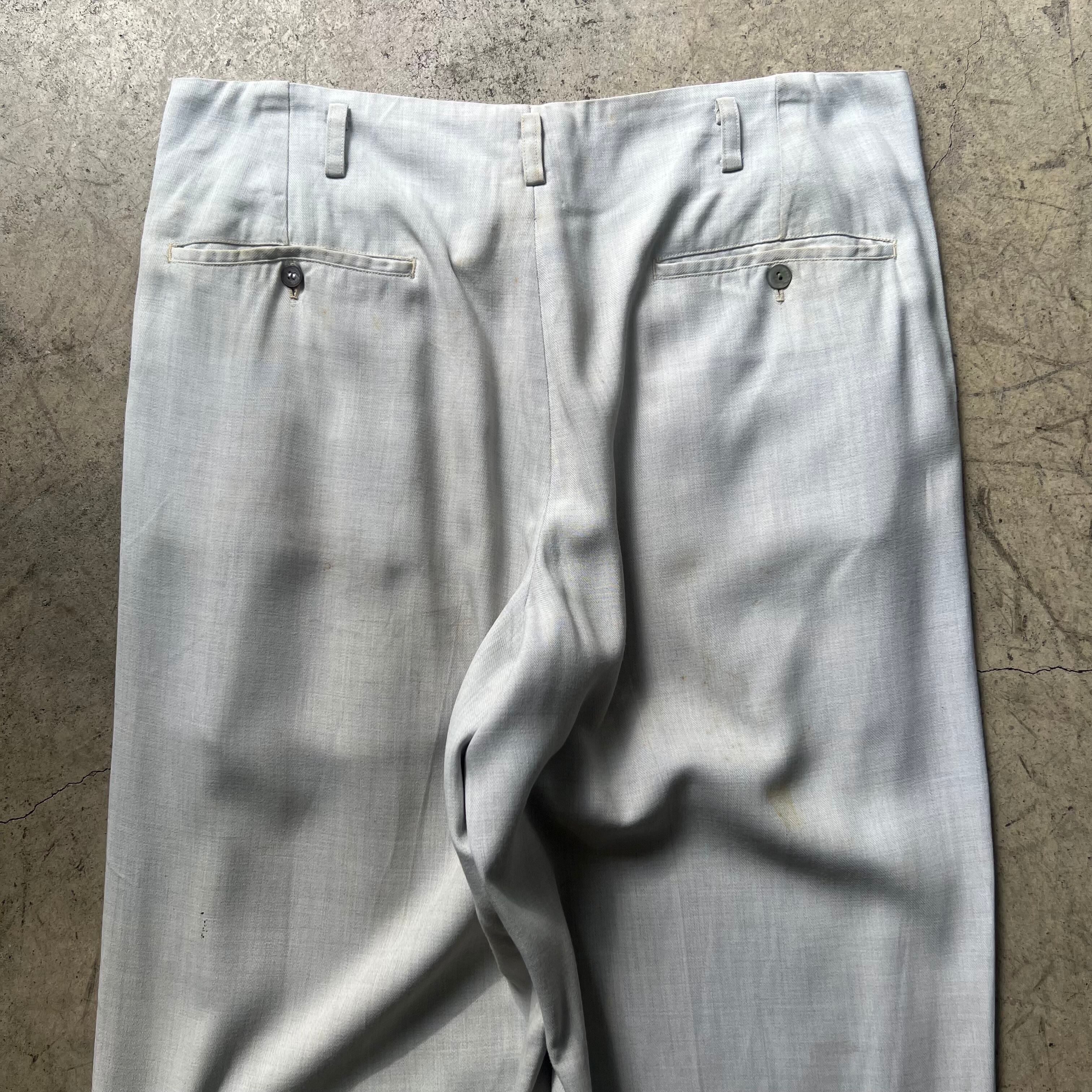 50-60s Vintage rayon×cotton wide slacks W34L32 | MASEA