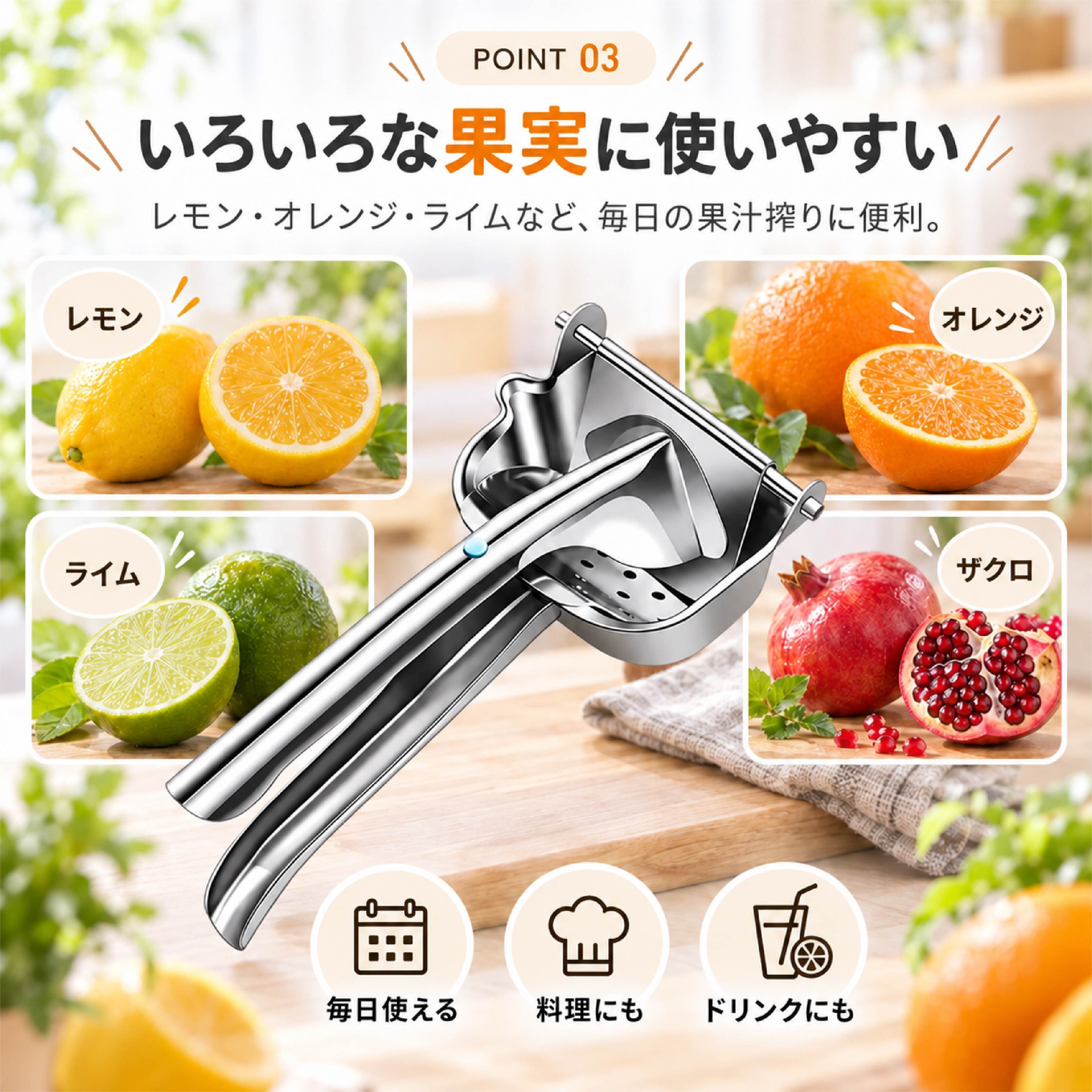 SQ 1011 . 手動ジューサー フルーツ絞り器 レモン絞り器 オレンジ絞り