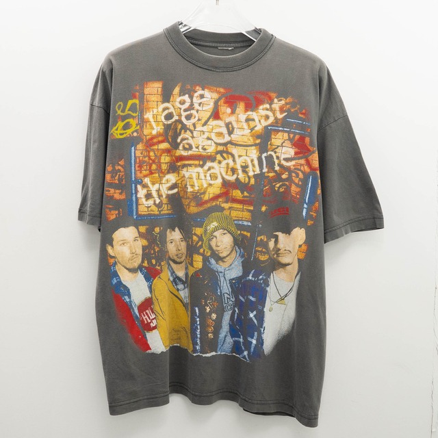 Rage Against The Machine " Rap Print Bombtrack " Cut Tag Fits XL【E7-42】