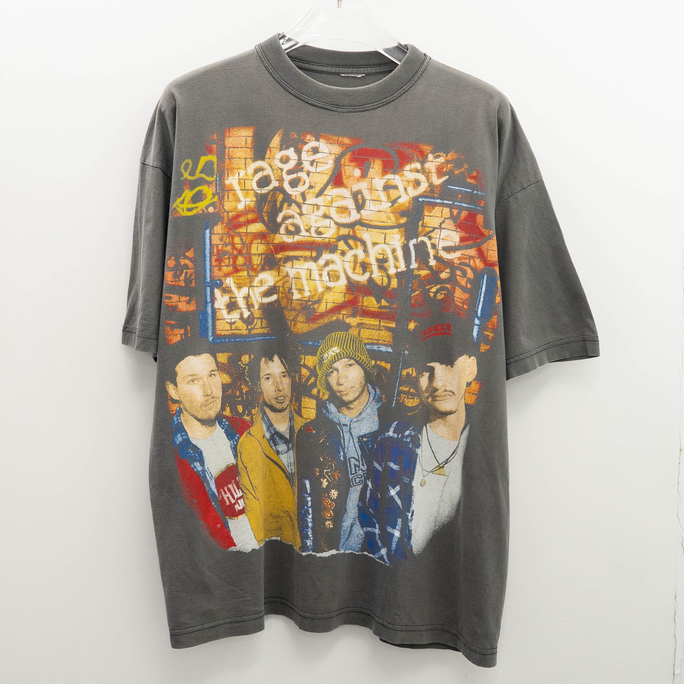Rage Against The Machine " Rap Print Bombtrack " Cut Tag Fits XL【E7-42】