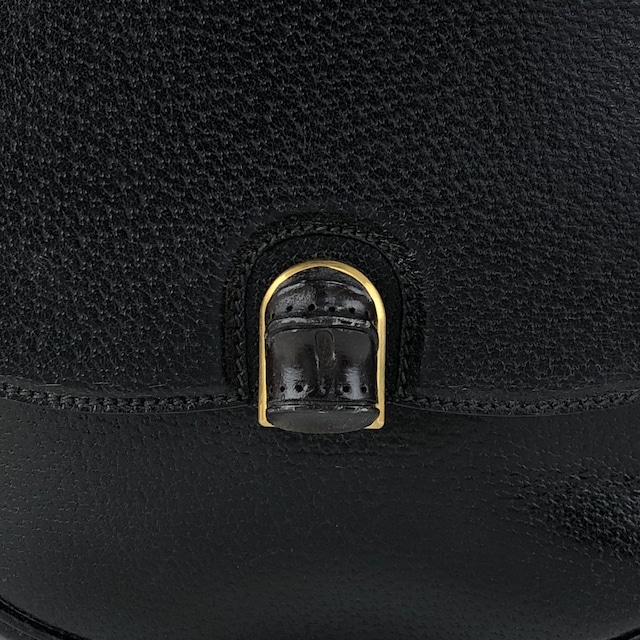 GUCCI グッチ ショルダーバッグ ブラック バンブー レザー セミショルダー vintage ヴィンテージ オールド g6iek4