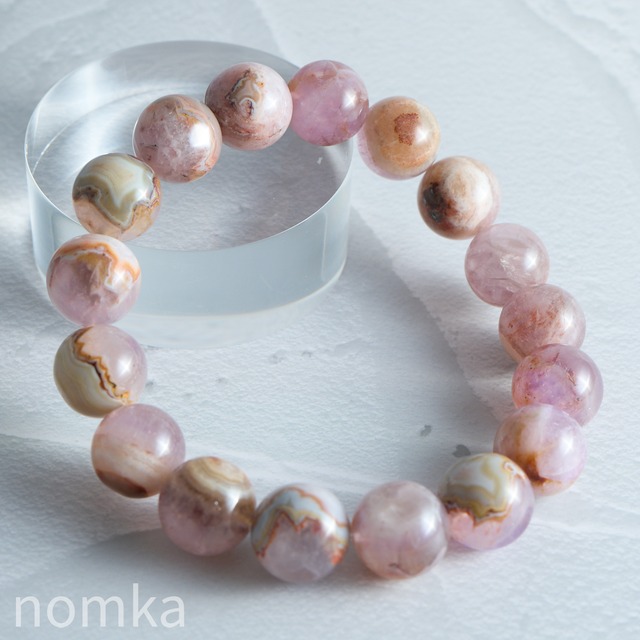 アメジスト＆クレイジーレースアゲート【13mm/AA/ブラジル産】一連ブレスレット nbra-0101