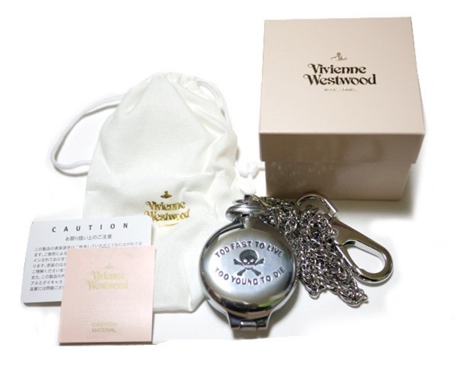 美品/Vivienne Westwood/オーブチャーム付き携帯灰皿/スカル