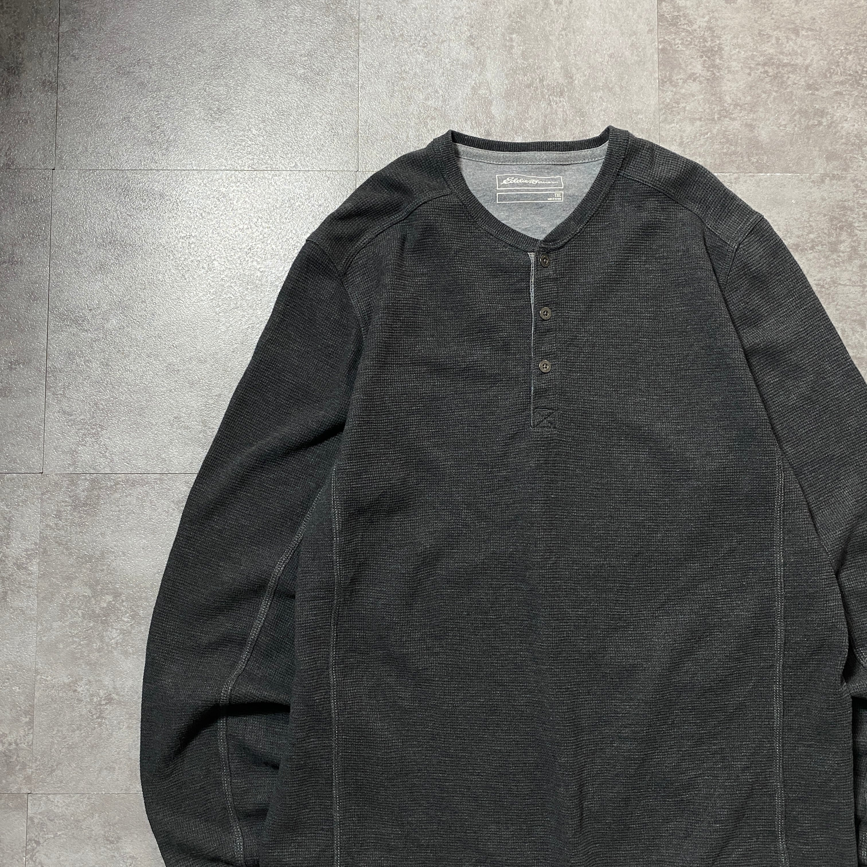Eddie Bauer エディーバウアー ヘンリーネック サーマル生地 Tシャツ