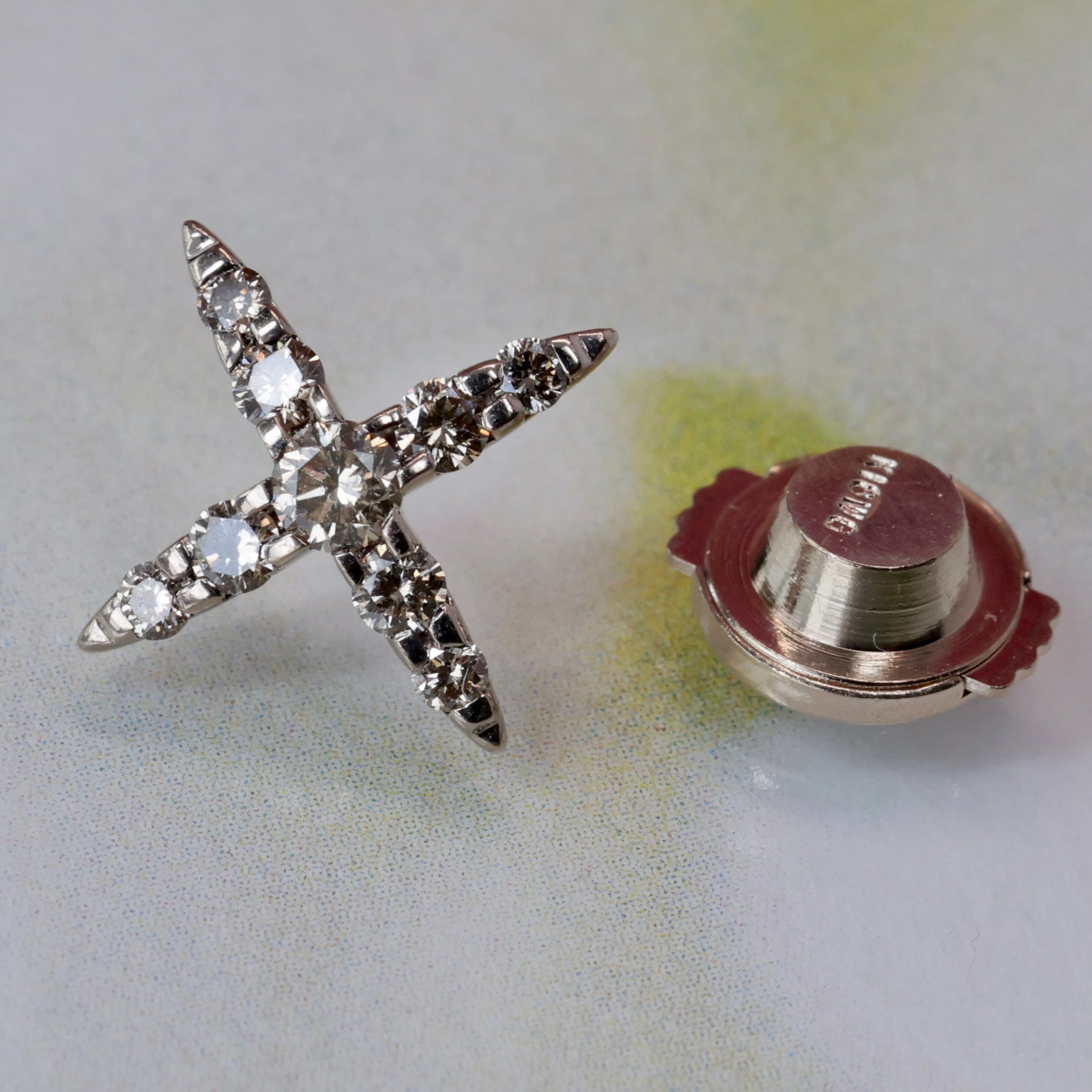 K18 カシケイ ブラウンダイヤモンド 0.20ct ブローチ ピンブローチ