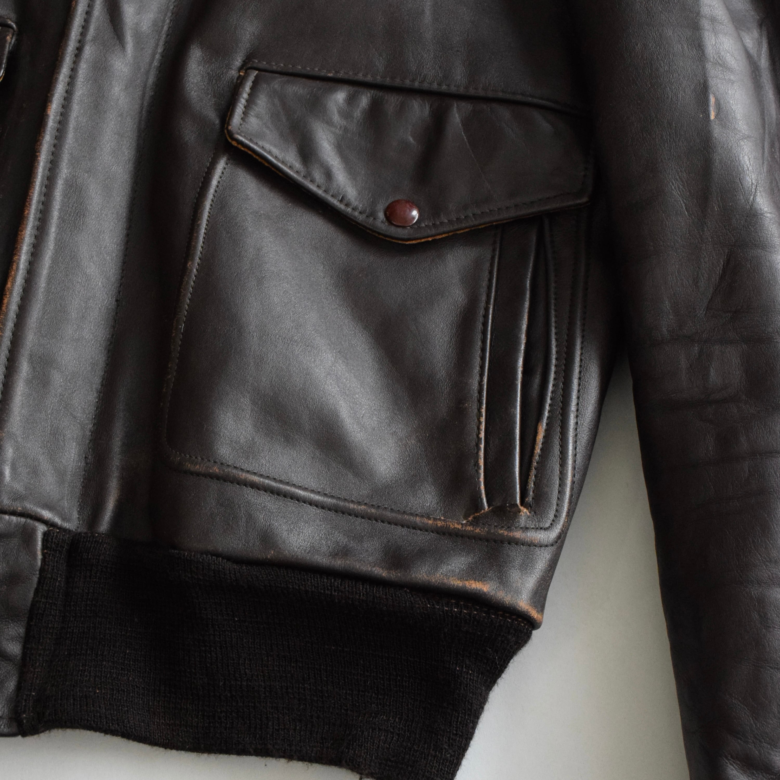 70s Schott A-2フライトレザージャケット メンズ38 ブラウン ショット