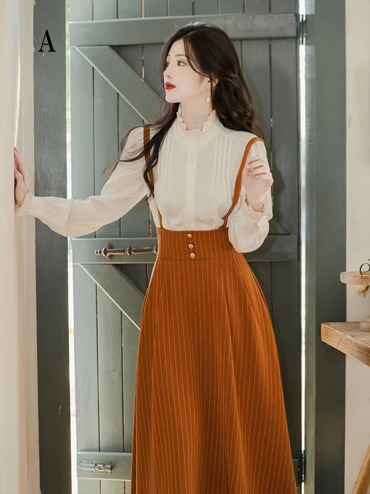 【0216】High Neck Elegant Modern Long Sleeve 2 Piece Set