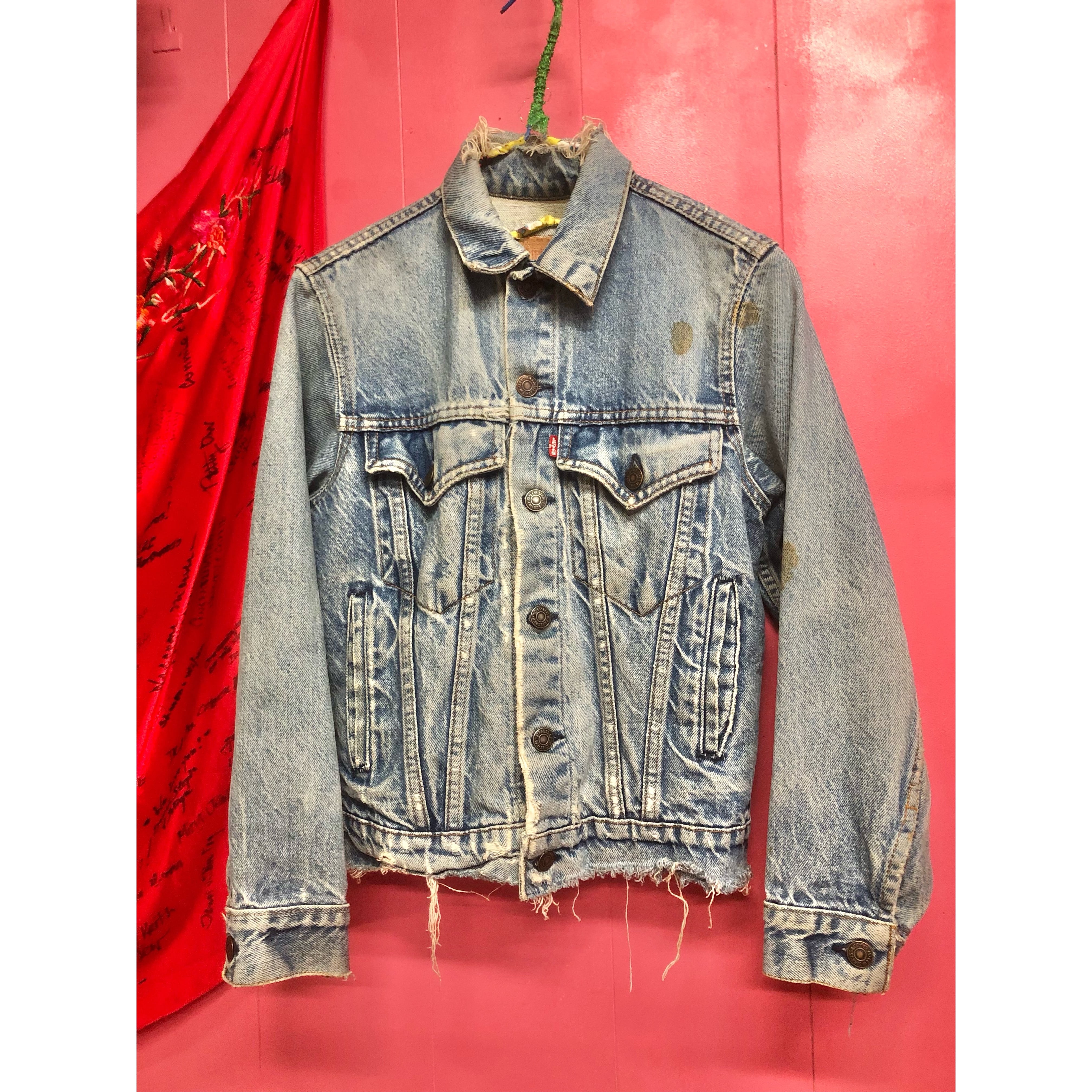 491.Levi's ダメージデニムジャケット Gジャン リーバイス