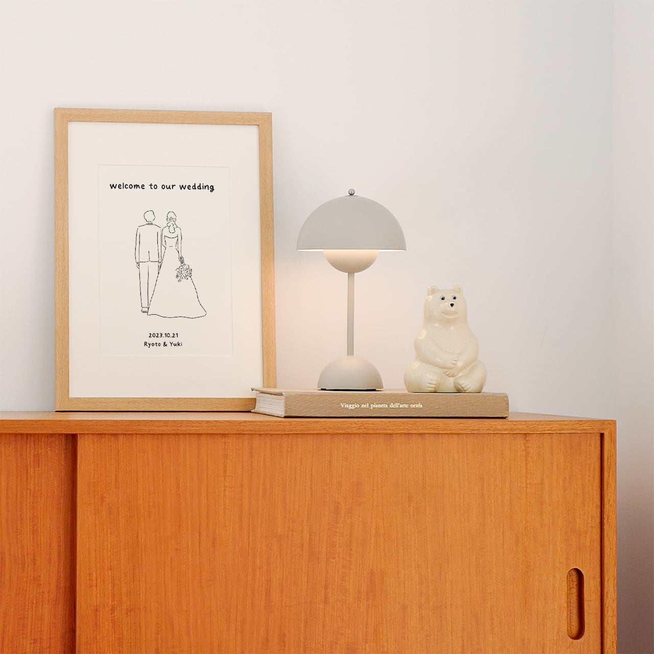 ウェルカムボード】新郎新婦イラストD / A4サイズ用紙 / 結婚式