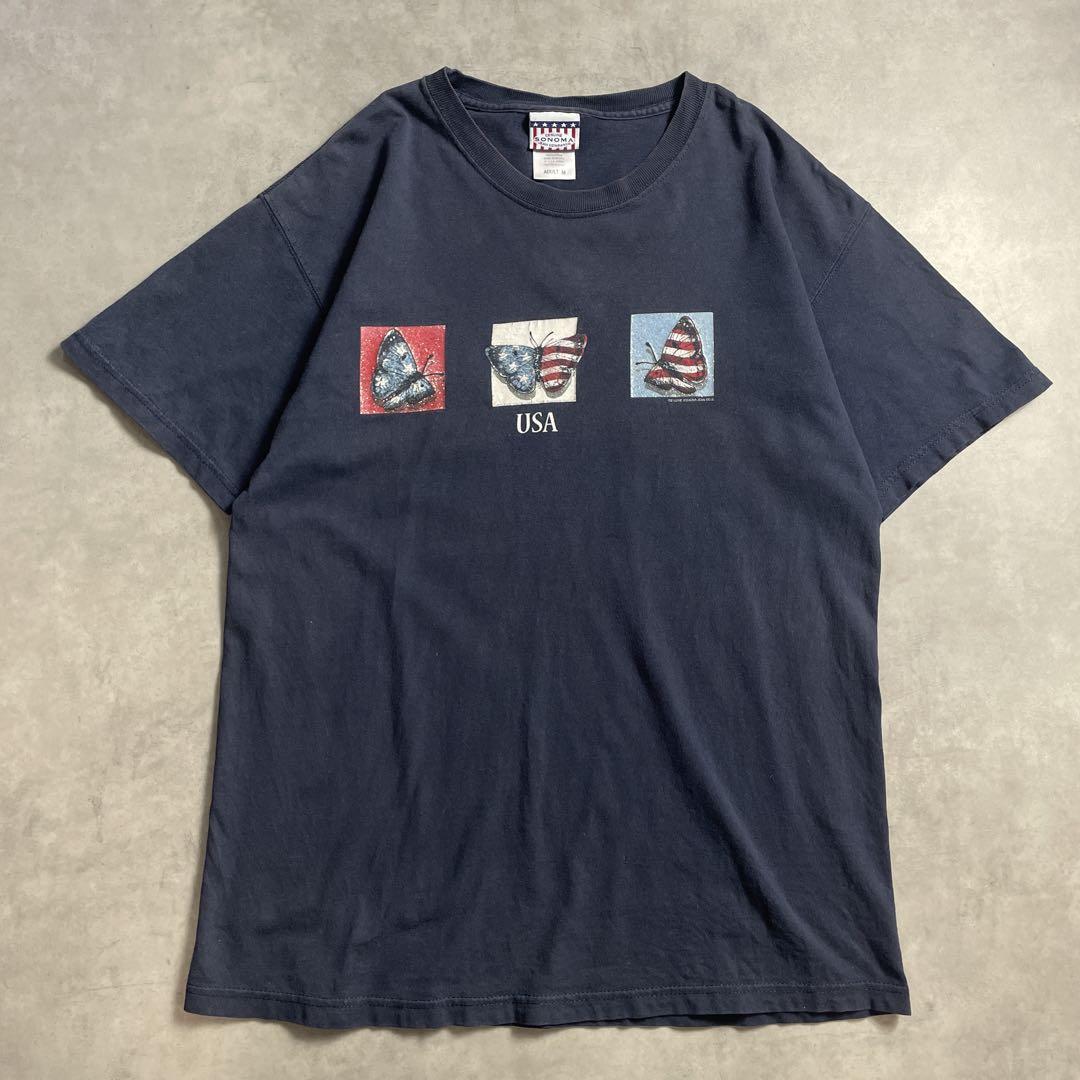 00s USA製 アメリカ 蝶 vintage T-shirt