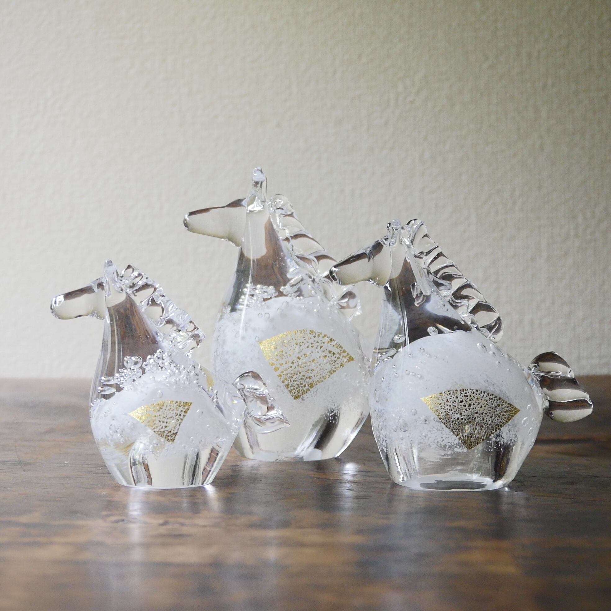 25冬】干支(高さ6cm) ガラス午S (青駒)ブルー | TSUNE;田中恒子の器