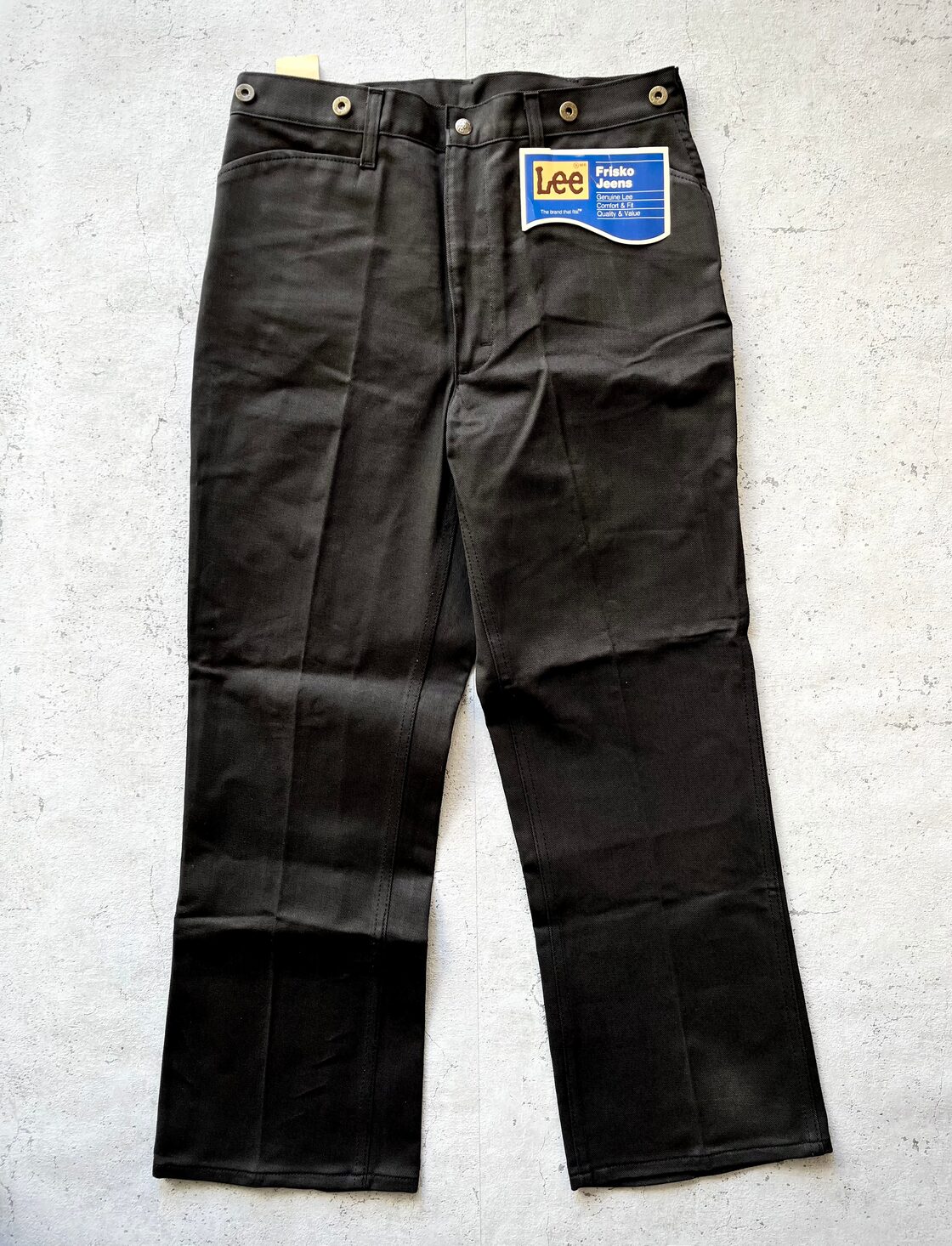 DEAD STOCK MADE IN USA Lee FRISKO JEANS BLACK SOLID OLD VINTAGE 