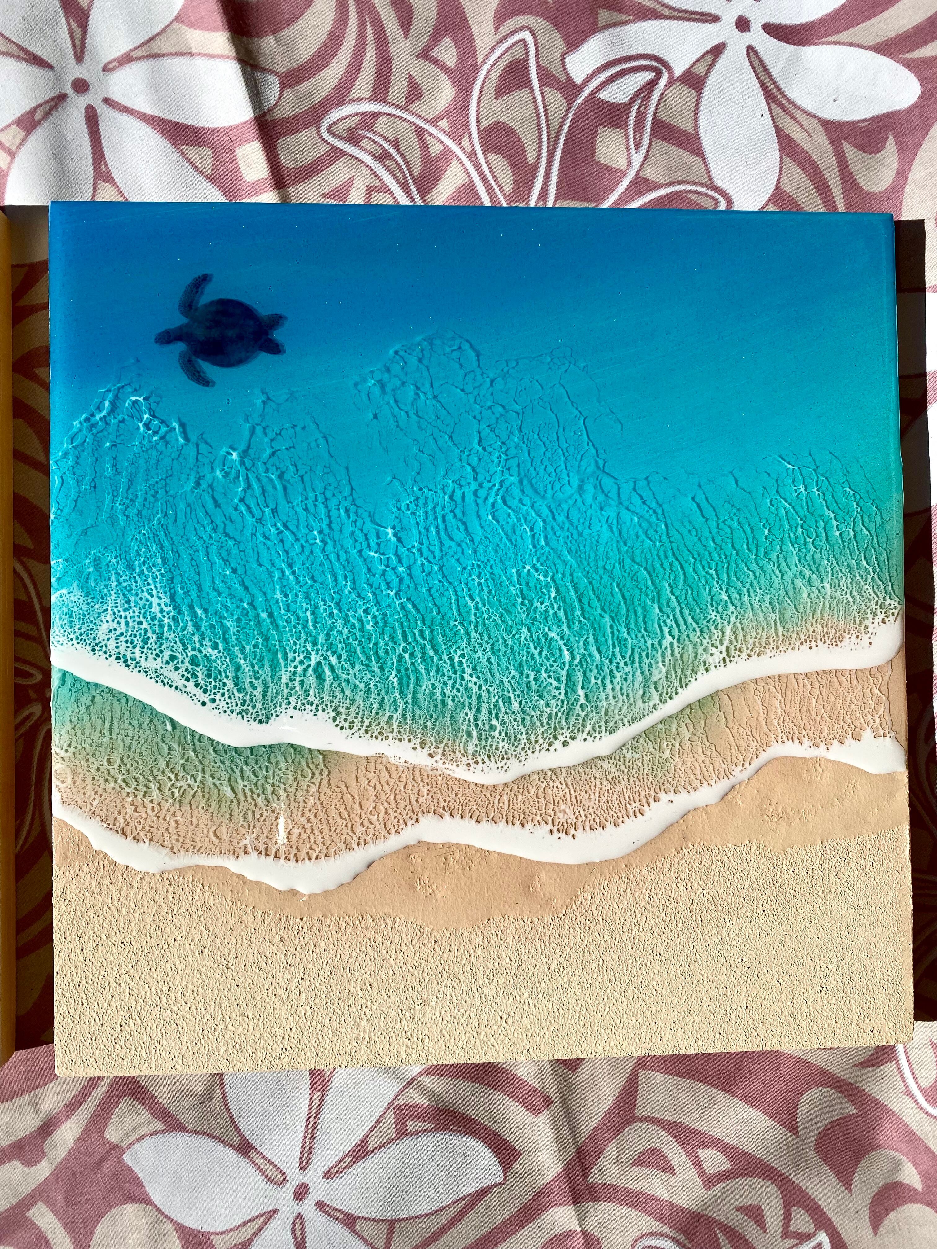 オーシャンレジンアート2連パネル | Shine the Blue(シャインザブルー