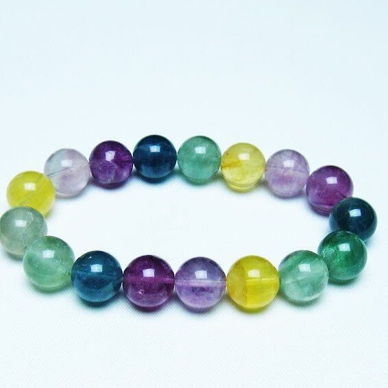 フローライト ブレスレット 12mm 蛍石 螢石 ブレス 一点物 メール便可 [M便 1/10] 111-45698