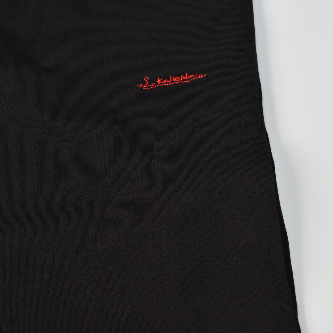 快晴堂 カイセイドウ Girl's 肩ギャザー7分袖Tシャツ・ブラック