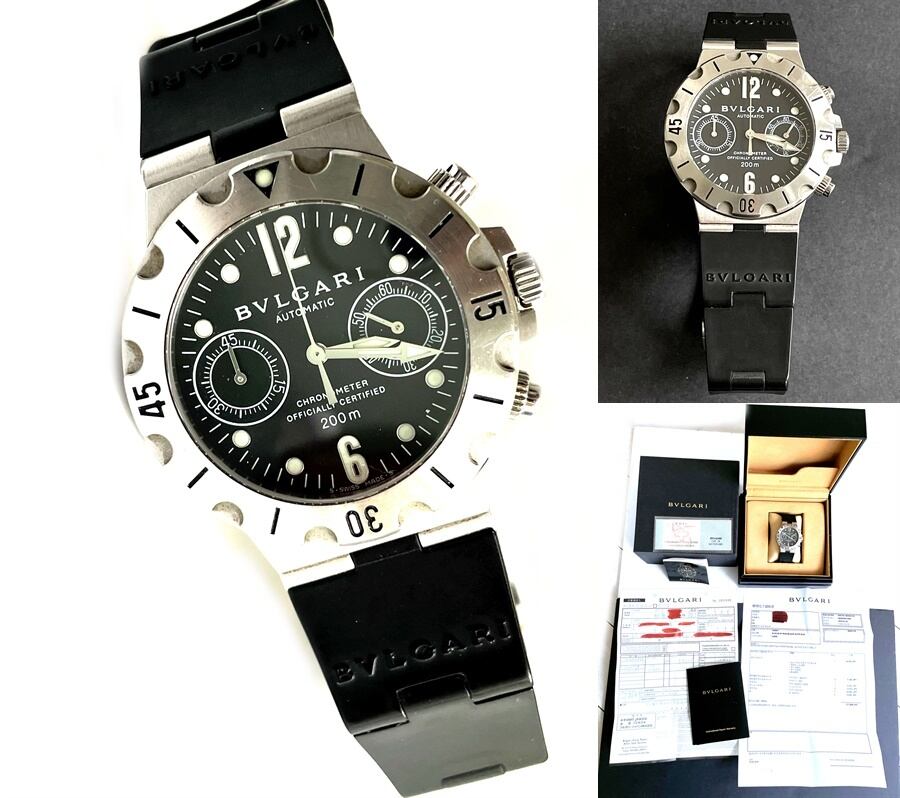 BVLGARI ブルガリ ディアゴノ スクーバクロノ クロノグラフ AT オートマチック メンズ 時計