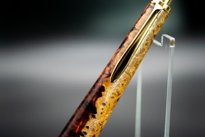 【朱色の銘木】  本花梨紅白 極上　gold MP