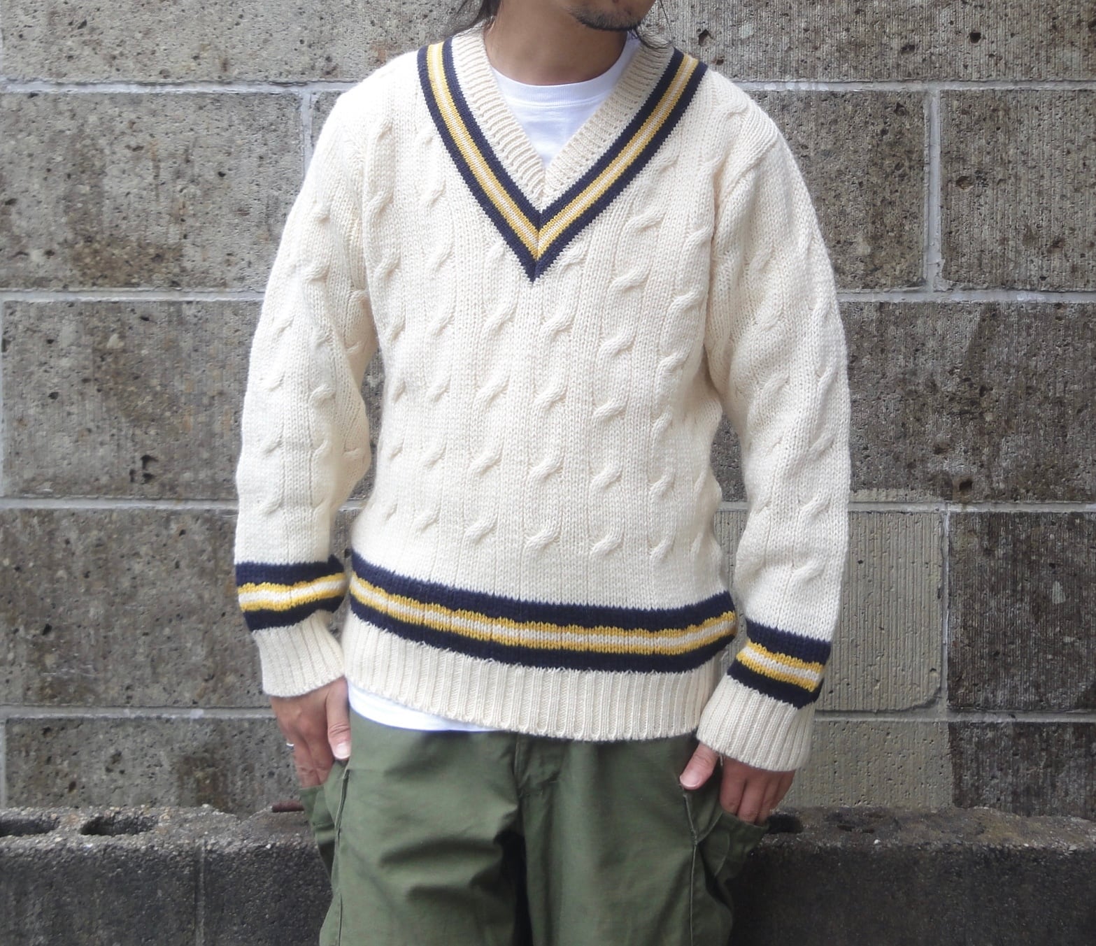 DULYN KNITWEAR (デュリンニットウェア) CRIKET P/O SWEATER アラン  