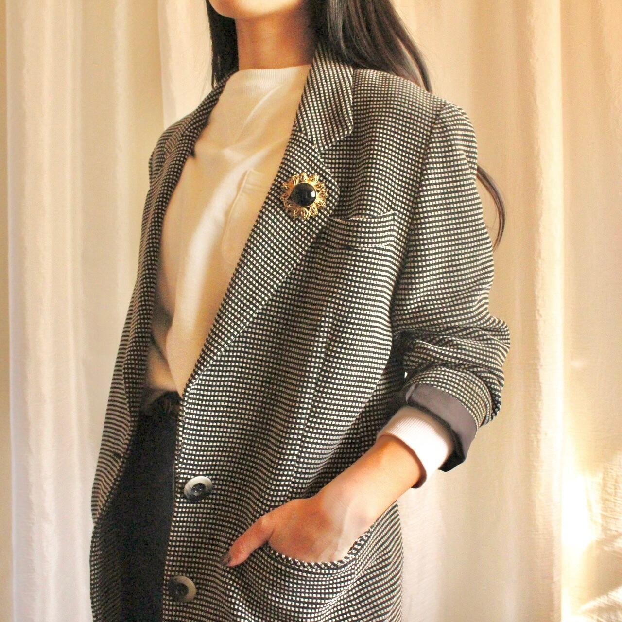 チェックジャケット ブラック【837】