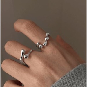 Irregular Geometric Open Ring set 125528