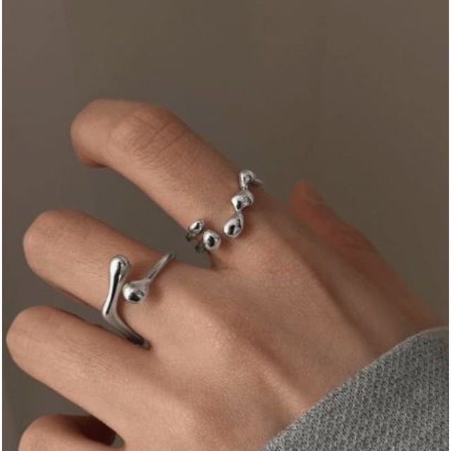 Irregular Geometric Open Ring set 125528
